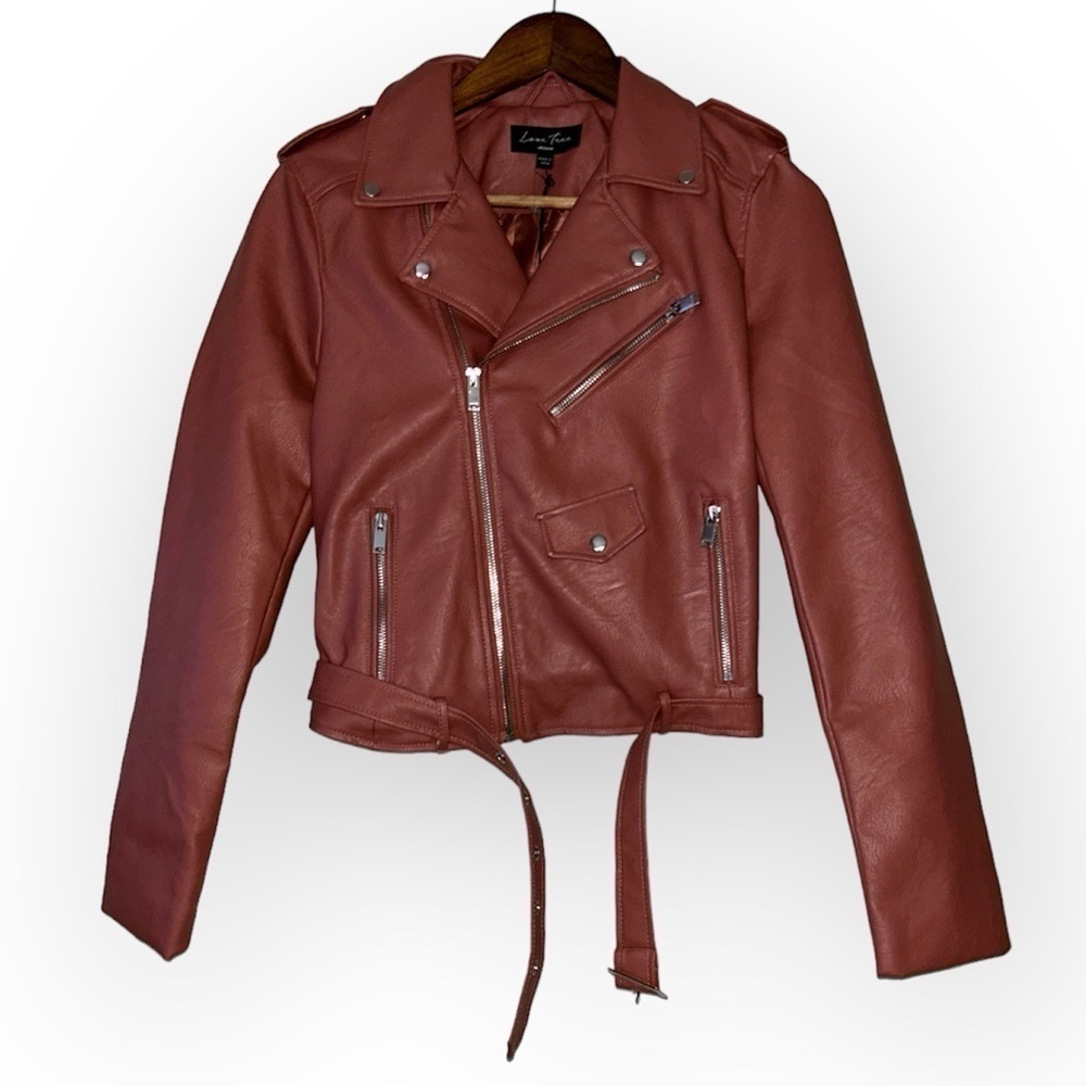 Love Tree NWT faux leather moto jacket SIZE MEDIUM
